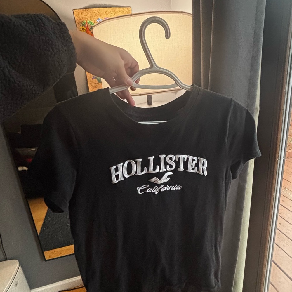 Hollister Black Tee with White Logo